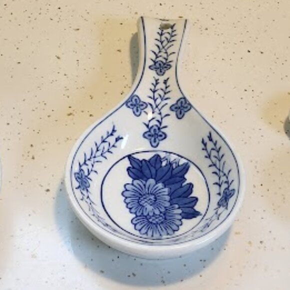 Vintage Knobler Porcelain China Chinois Ene Floral Spoon Rest - Picture 1 of 3
